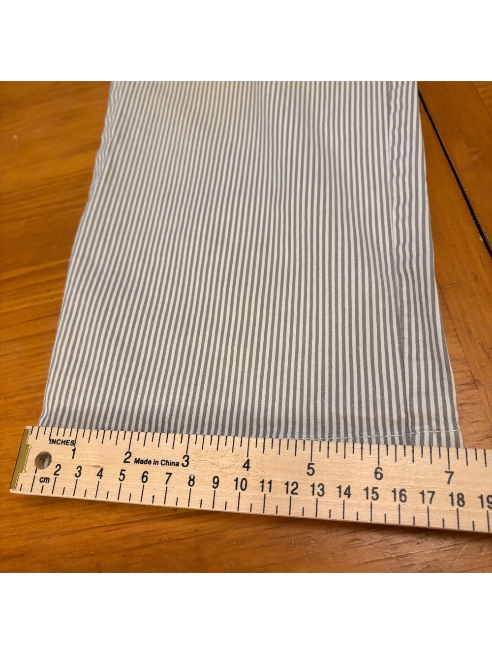 Boden Cropped Pants Women's UK 16 / US 12 Gray White Stripe Straight Leg Office - Picture 6 of 10